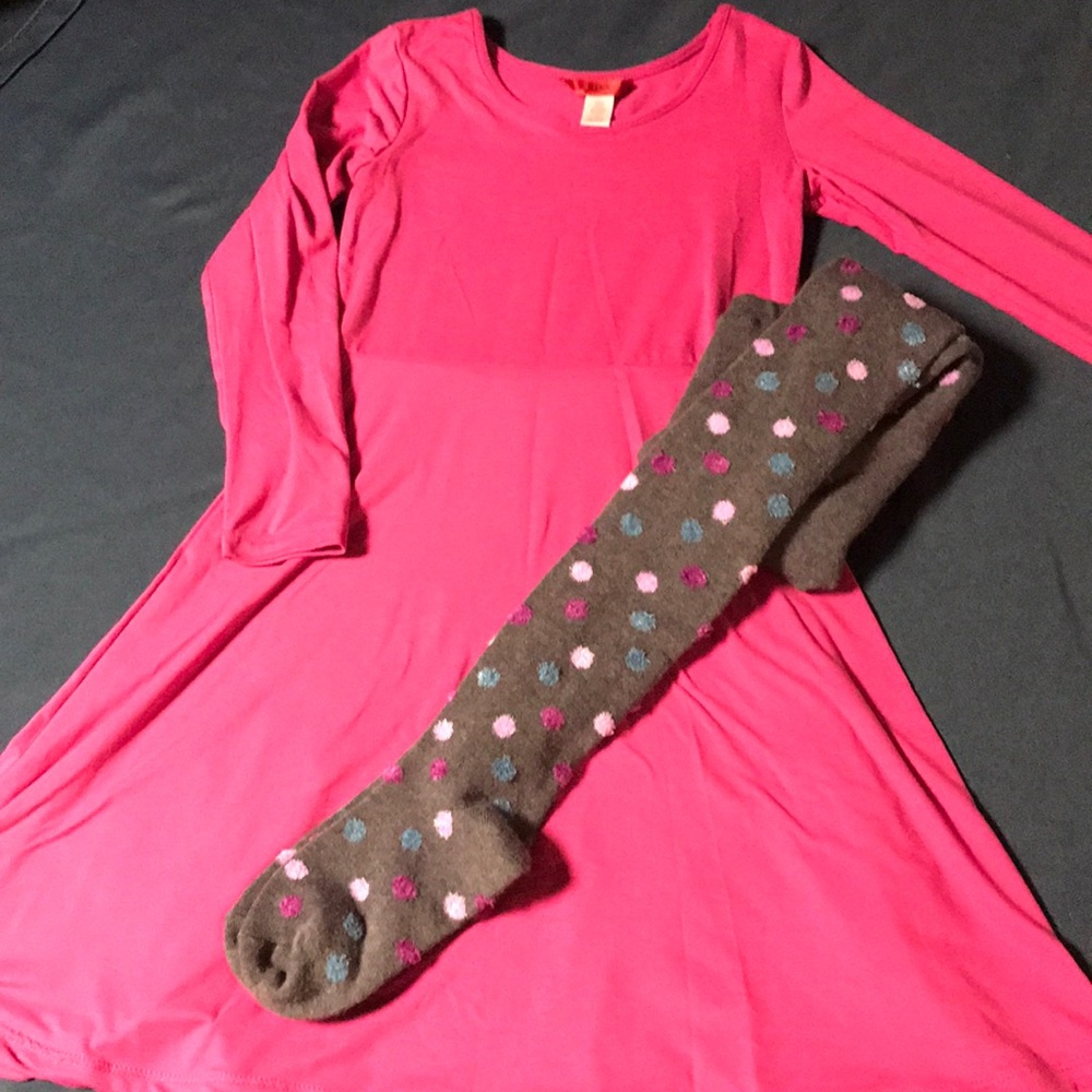 Matching dress and thick tights